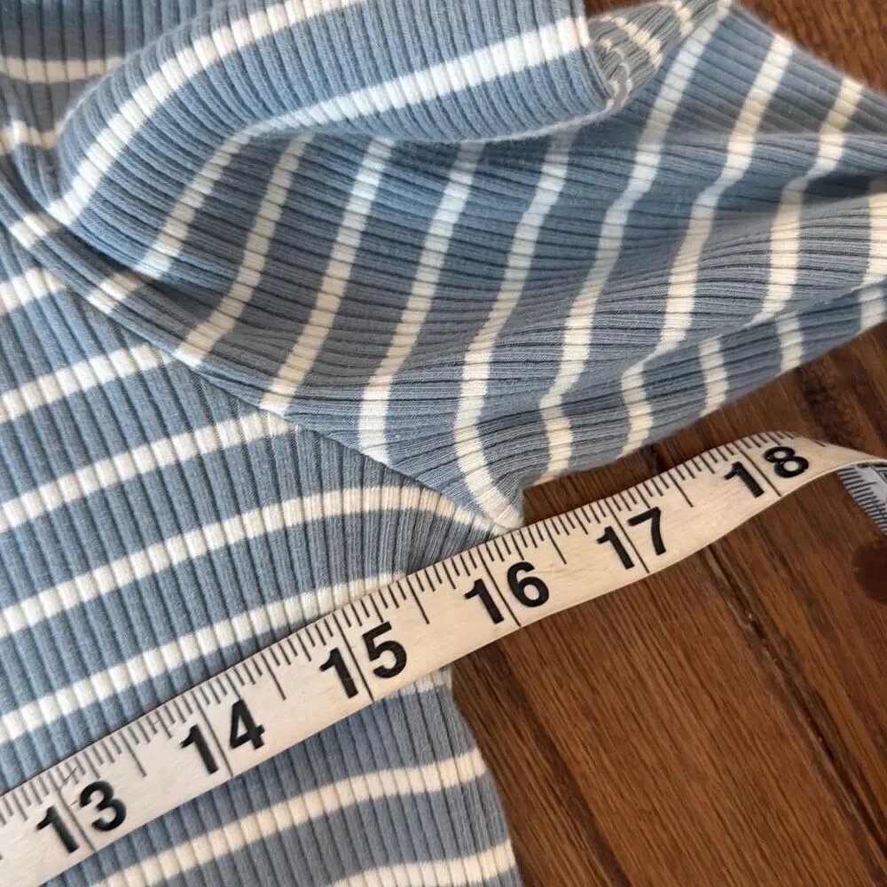 Anthropologie Porridge striped puff sleeve tie neck blouse xl